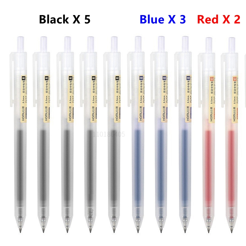6/10Pcs 0,5mm Einziehbare Gel Stifte Set Schwarz/blau Tinte Kugelschreiber Schreiben Büro Business Unterschrift Schule liefert Schreibwaren: Lila