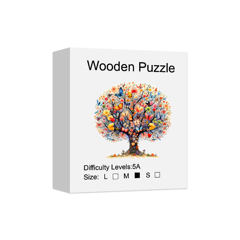 Tree of life Wooden Puzzle, Concentration Training For Adults, Hallowee Christma Birthday , Home Decor: black