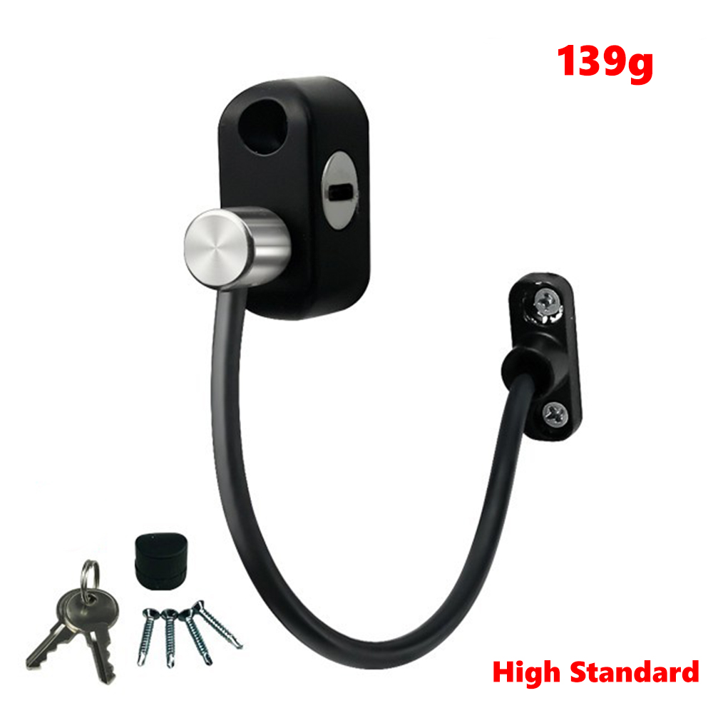 Stainless Steel Window Lock Children's Safety Lock High-rise Falling Protection Push-pull Stopper Anti-theft Window Lock: WHITE