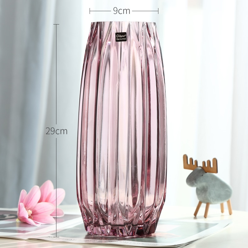 Stor glasflaska transparent färg hydroponisk vas vardagsrum blomdekoration heminredning tillbehör modern: Röd l