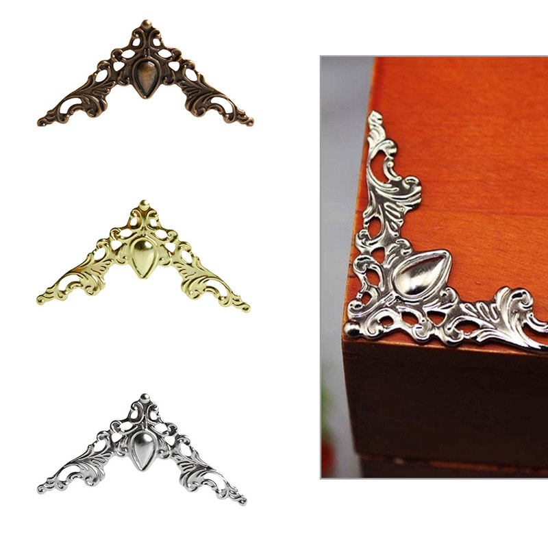 1pc Metal Scrapbooking Albums Folders Corner Protectors Jewelry Box Book Vintage Style 3 Colors