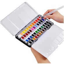 12/24/36/48 farver solid akvarel maling sæt med pensel vandfarve pigment sæt acuarelas verf kunst forsyninger