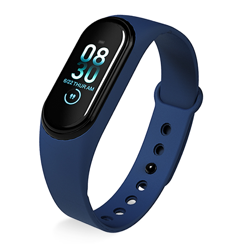 M4 smart ur farve skærm smart armbånd sport fitness armbånd blodtryk ilt aktivitet tracker til mænd kvinder ur: M4 smart ur blå