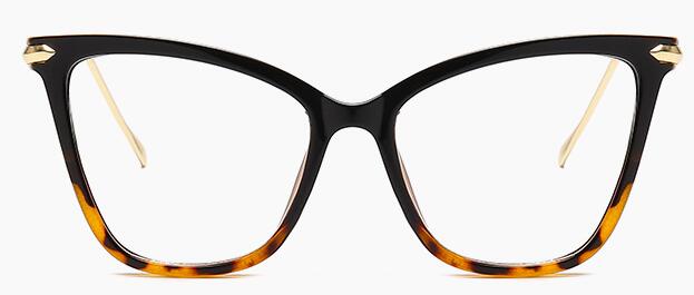 Cat eye brillenmonturen dames merk transparante lenzen bijziendheid brilmontuur dames helder brilmontuur bril: Zwarte trui