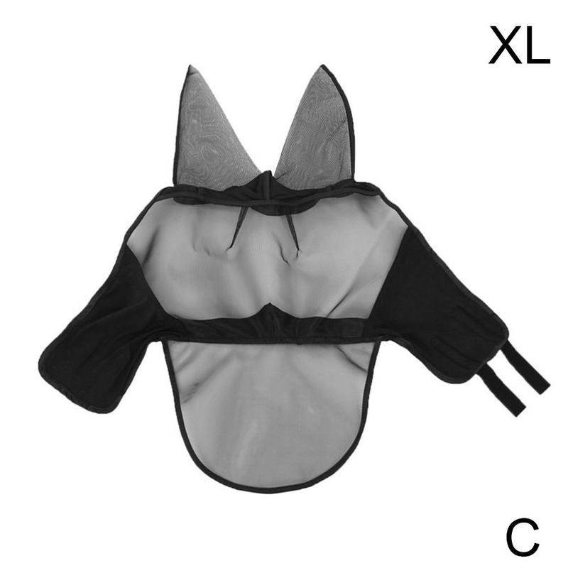 Capa de cabeça à prova de insetos para cavalos, máscara de vôo para cavalos, suprimentos equestres respiráveis e confortáveis, máscara de cavalo: XL