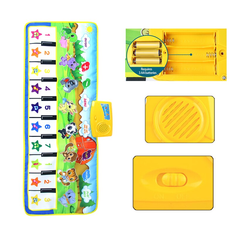 Musical Mat with Animal Voice Baby Piano Playing Carpet Music Game Instrument Toys Early Educational for Children Climbing Mat