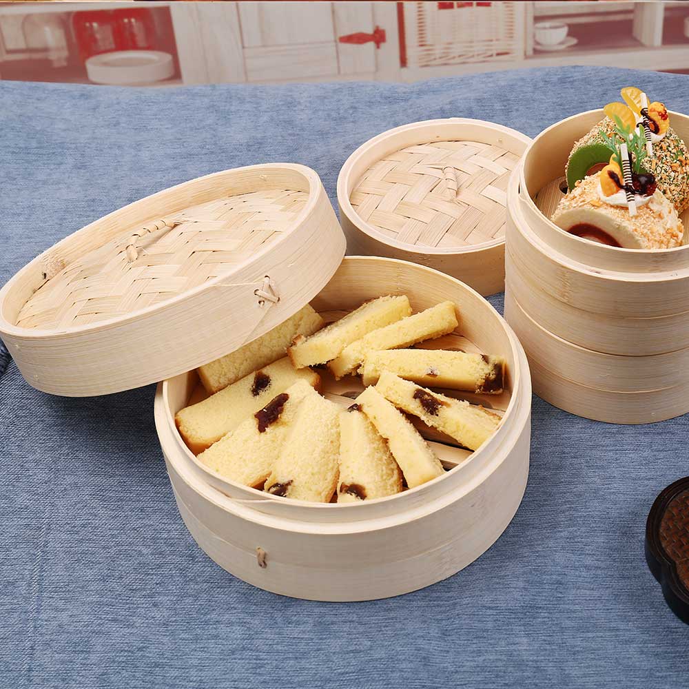 Bamboo parowar koszyk do gotowania na parze kluska ryby ryż warzywny kosz na przekąskę Dim Sum kuchnia narzędzia kuchenne klatka lub zestaw okładek