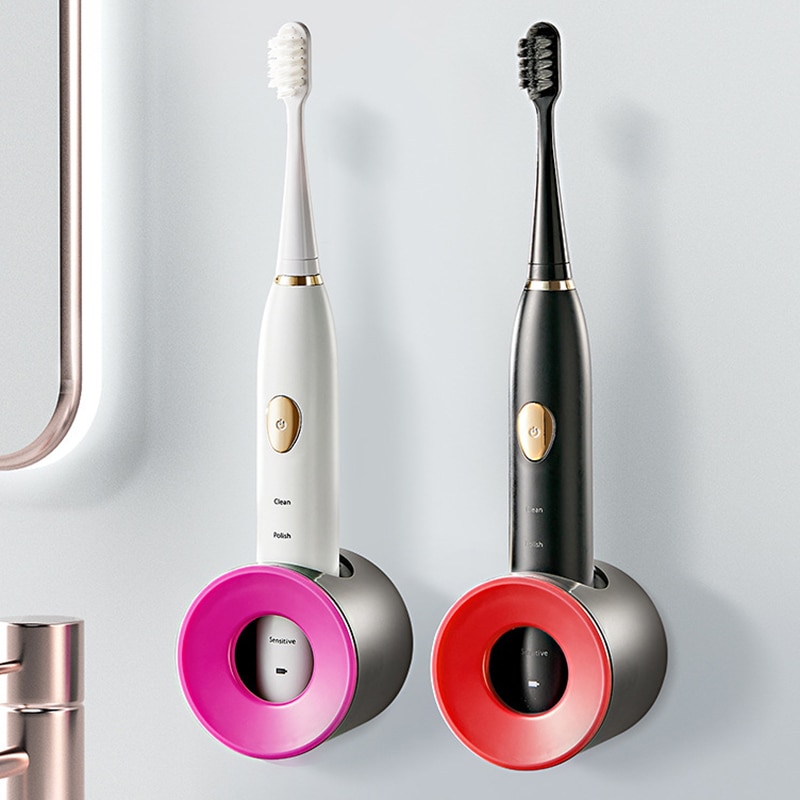 Electric Toothbrush Holder Free Punching Wall-mounted Suction Wall Bathroom Shelf Bathroom Dental Storage Shelf Accessories