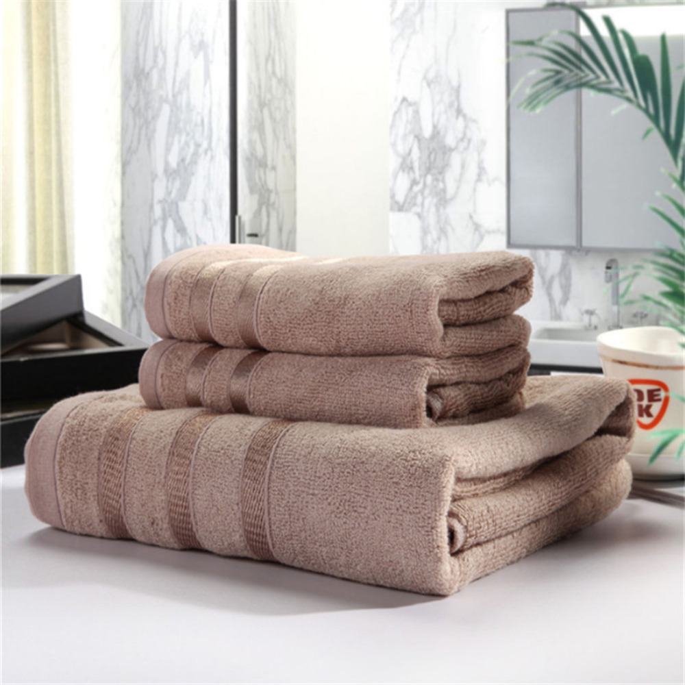 3 stk / sæt bambusfiber håndklædesæt mænd absorberende strand badehåndklæde til vaskeklud solidt badeværelse møbler hjem tekstil badhanddoek