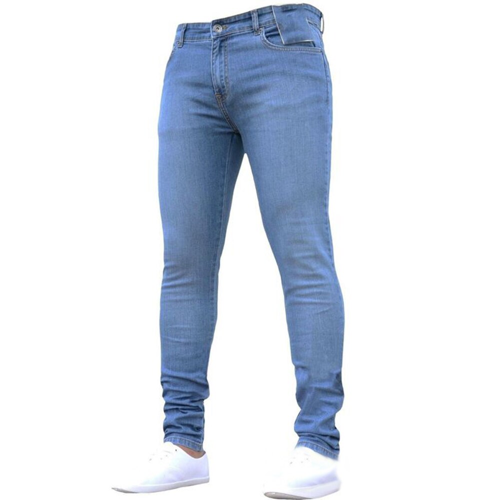 Skinny jeans herr super skinny jeans herr non ripped stretch jeansbyxor elastisk midja stor storlek europeiska långbyxor