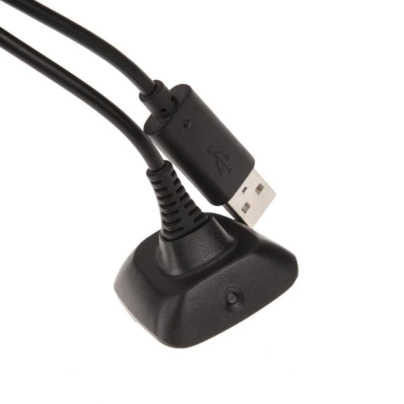 Zwarte usb-oplaadkabel voor gamecontroller, draadloze controller, gamepad, joystick, voeding en oplaadkabel voor xbox 360