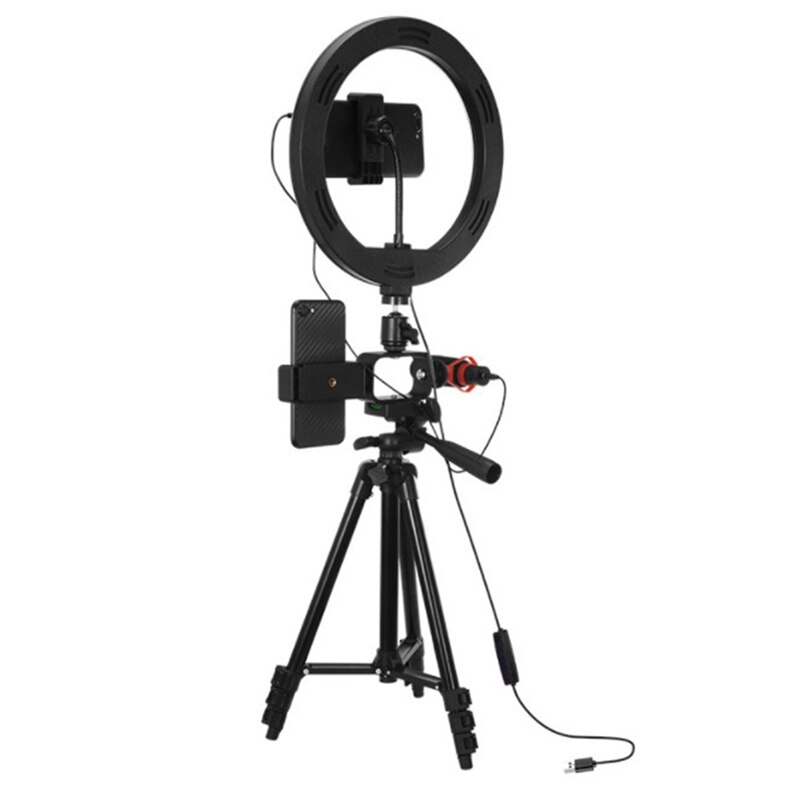 Anillo de luz Led con Bluetooth para fotografía, trípode de iluminación con micrófono, 3C-26cm: Default Title