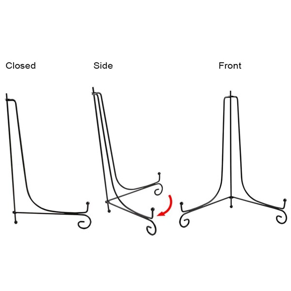 3 Pack 12 Inch Large Iron Display Stand, Black Iron Easel Plate Photo Holder Stand for Displaying Picture Frames, Books, Decorat