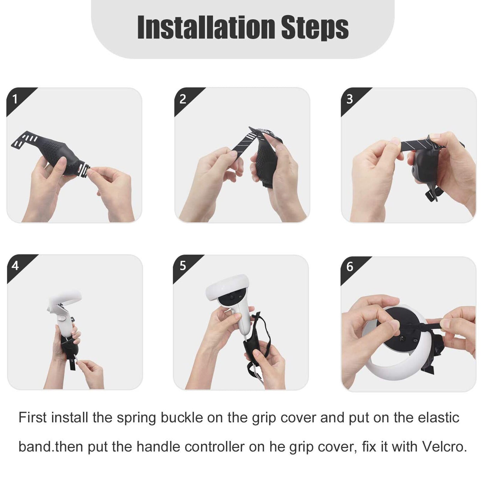 Voor Oculus Quest 2 Vr Knuckle Band + Grip Cover + Hand Strap + Thumb Knop Cap Voor Oculus Quest 2 Vr Controller Handvat Beschermende