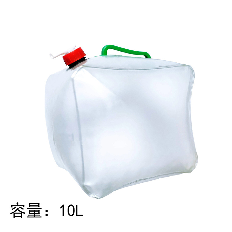 (2pcs) Camping 10L Folding Water Bucket Transparent Plastic Collapsible Water Storage Bag: Default Title