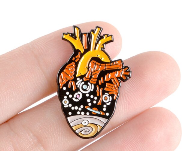 Regalrock Anatomisches Herz Pins Gothic Anatomie Orgel Herz Punk Broschen Tasche Kleidung Revers Heißer Abzeichen Halloween Schmuck