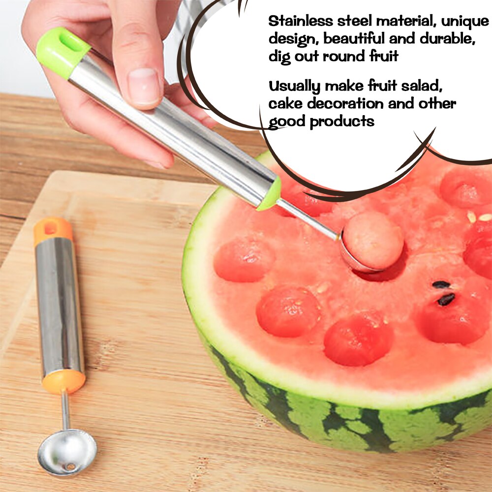 1pcs Stainless Steel Fruit Scoop Scoop Ice Cream Watermelon Scoop Fruit Scoop Kitchen Decoration Accessories Gadgets
