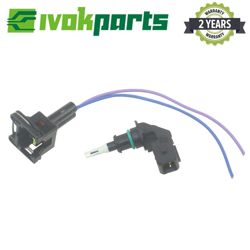 Sensor de temperatura de aire de admisión con arnés eléctrico, enchufe de conector de 2 pines para BMW Serie 1, 3, 5, 6, 7, X1, X3, X5, X6, 13, 62, 7, 792, 203