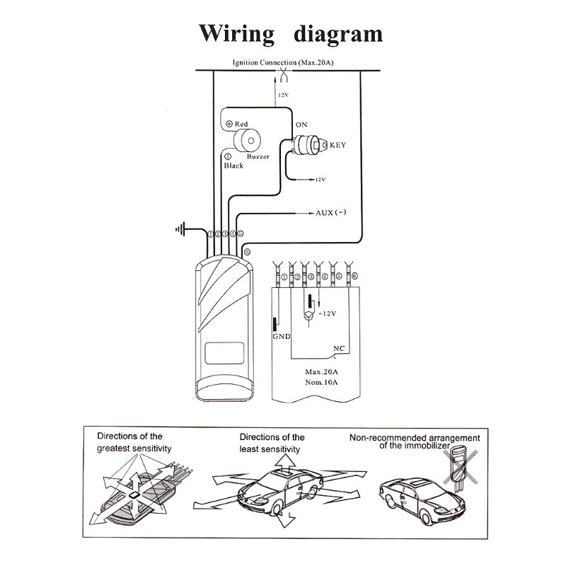 RFID 2,4 GHz kabellos Auto wegfahrsperre Motor- sperren Anti-Entführung mit G-Sensor