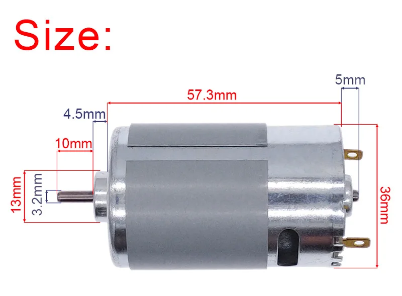 1 Stück 12V-24V 555-DC Motor- Mikromotor mit hohem Drehmoment Bürstenmotor MAX 10000RPM