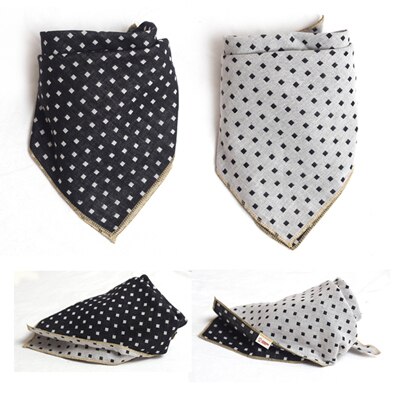 1 stk /4 stk hund bandana blomst kæledyr tørklæde halsklæde lille medium hundehalsbånd kæledyrsslips tilbehør halsbånd katte hunde pleje: Sort plaid