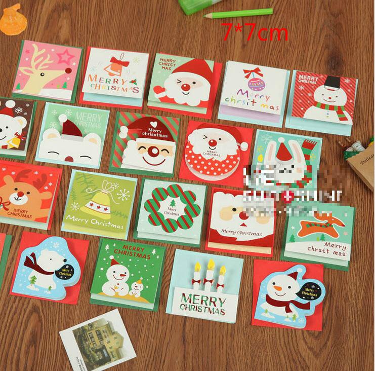 10 stk/pakke tegneserie glædelig jul postkort lykønskningskort fødselsdagskort kortsæt julekort med konvolutter