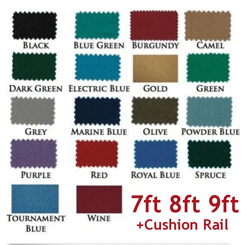 7/8/9ft Green/Blue/Red/Snooker Billiard Cloth Pool Billiard Table Cloth Mat Replacement Felt Cover
