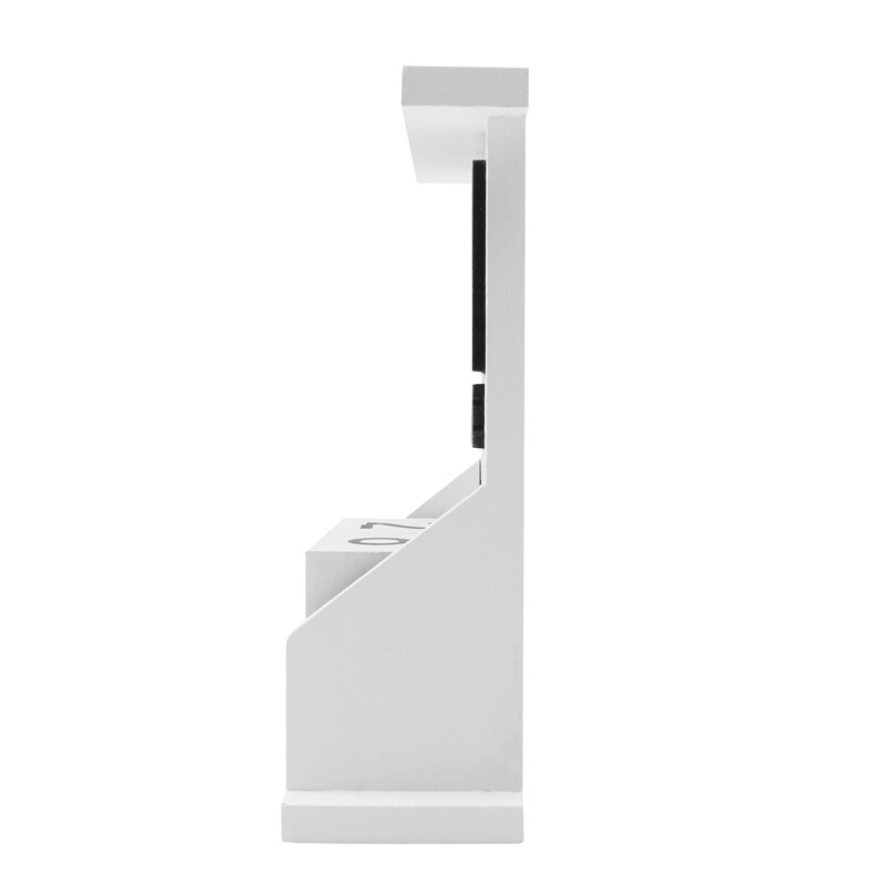 Calendario da scrivania in legno-calendario perpetuo mese data Display Home Office Decoration (bianco)