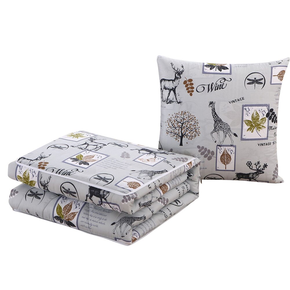 2 in 1 slaapdeken zachte comfortabele opvouwbare deken kussen quilt met rugkussen huisdecoratie bj: 11
