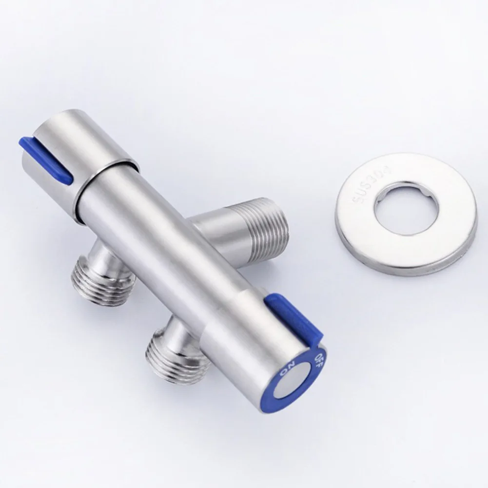 Dubbelstyrd triangelventil tvättkran kran triangulär ventil badrum rostfritt stål kallvattenkran ﻿brytare