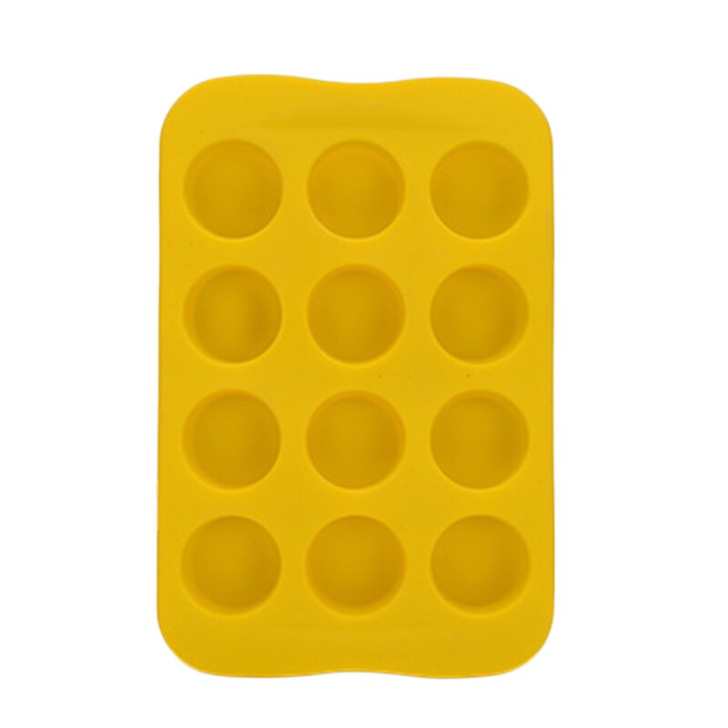 Ice Cube Tray Food Grade Silicone Mold Chocolate Mould 12 Grids Soft Ice Maker Jelly Pudding Mould Ice Cube Maker: Yellow-A