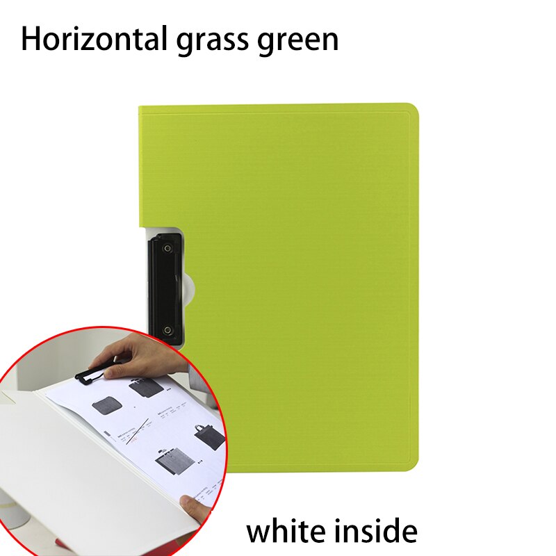A4 Professionele Zakelijke Klassieke Bestandsmap Document Organizer Clip Bestand 325*242mm Clip Map Board School Kantoorbenodigdheden: horizontal grass gre