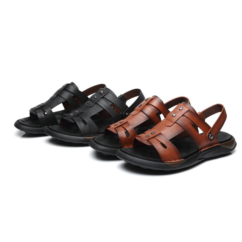 Sandalen conforto homem andando praia sandalias 44 respirável calçado piel s homens vestido sandalet sandália esporte