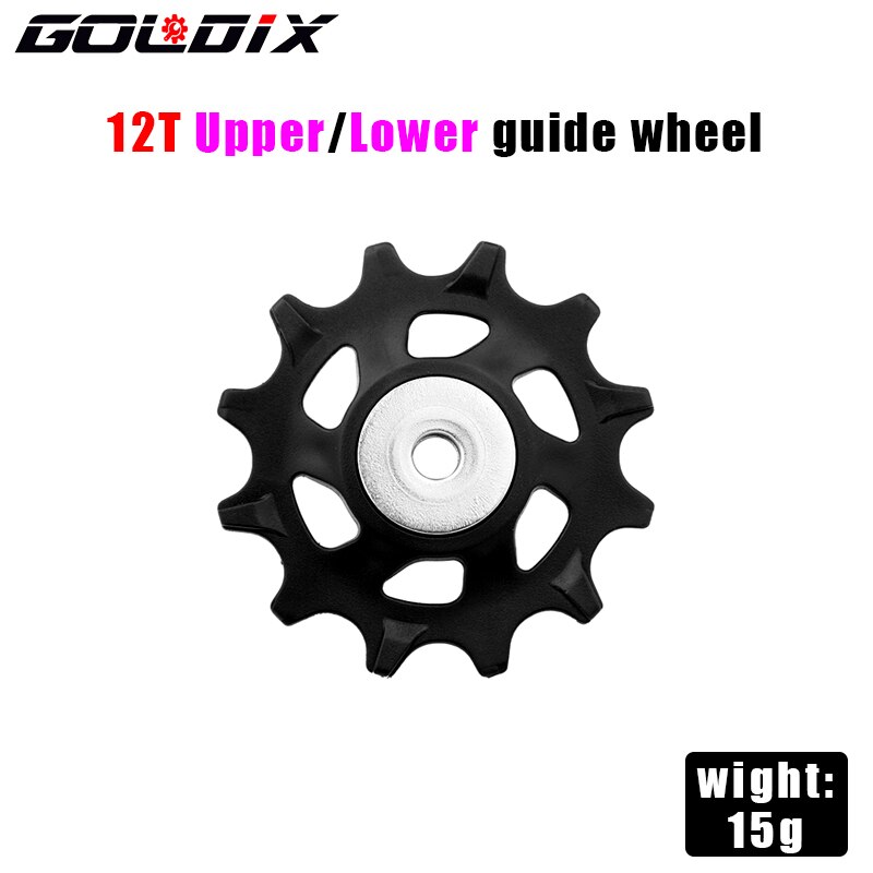 GOLDIX MTB Fahrrad Pulley Rad Nylon Faser 11T 12T Rennrad Jockey Schaltwerk Reparatur Kit für Shimano sram X01 XX1 GX NX: 12T 1pcs