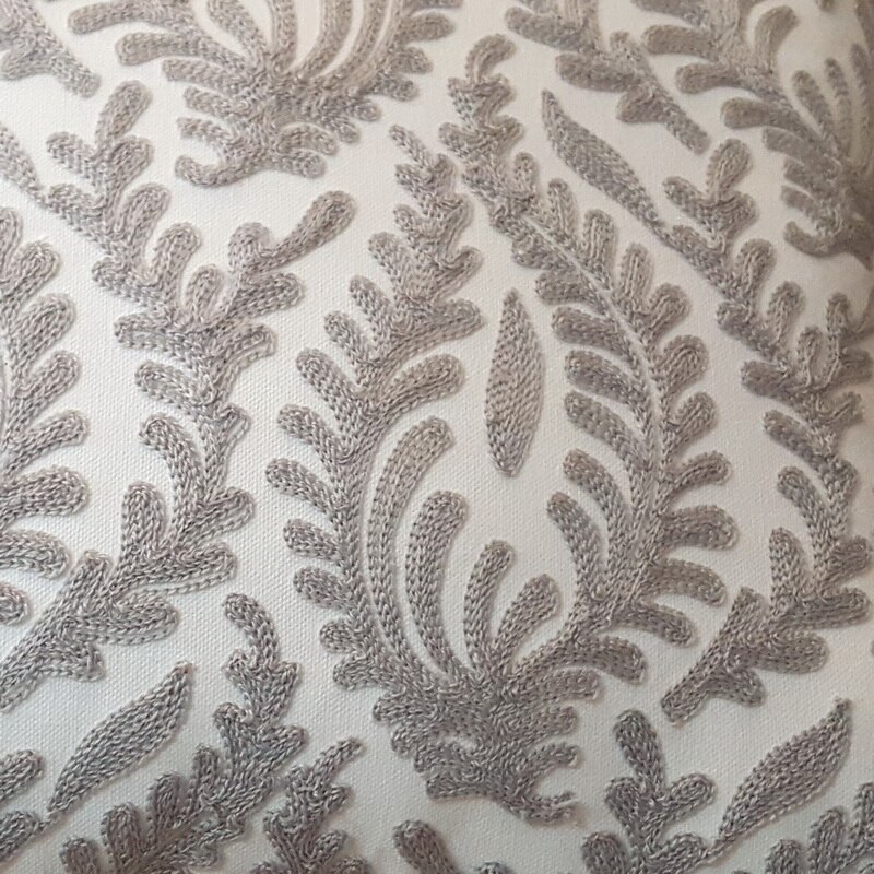 Junwell delikat bomuldslærred broderi firkantet damask dekorativ pude terrasse sofa pude usynlig lynlås 45 x 45cm kvm