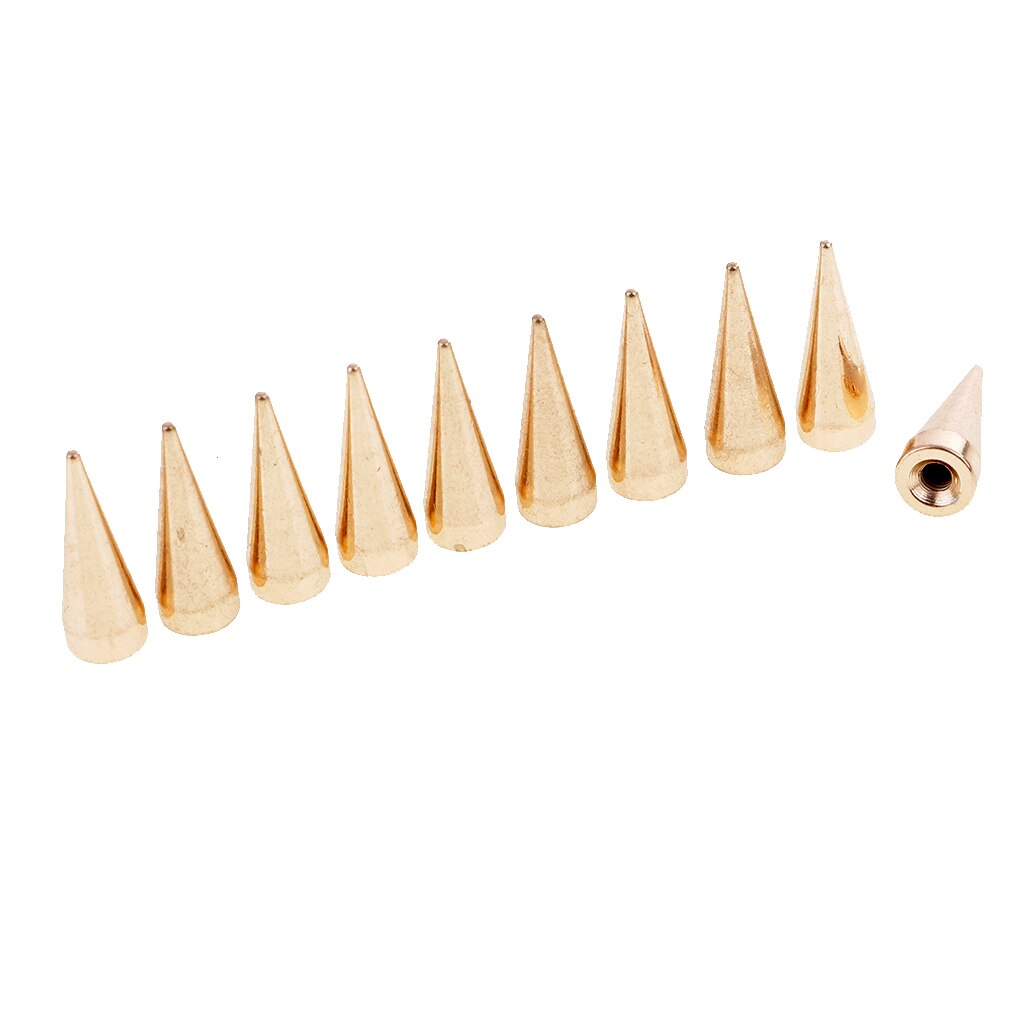 10pcs Cone Punk Rivet Metal Stud Spots Spike Screwback Leathercraft DIY: Gold 