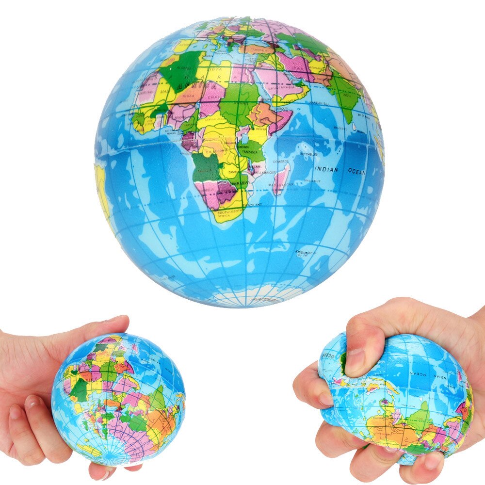 2 Pcs Squishy Toy Stress Relief World Map Foam Bal Atlas Globe Palm Planeet Aarde Bal Decompressie Trage Rebound Pu speelgoed