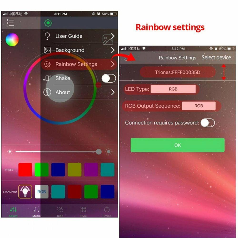LED RGB Bluetooth Controller USB 5V-24V Rgb Sync to Music & Timer Led controller remote control for led strip light 5050 3528