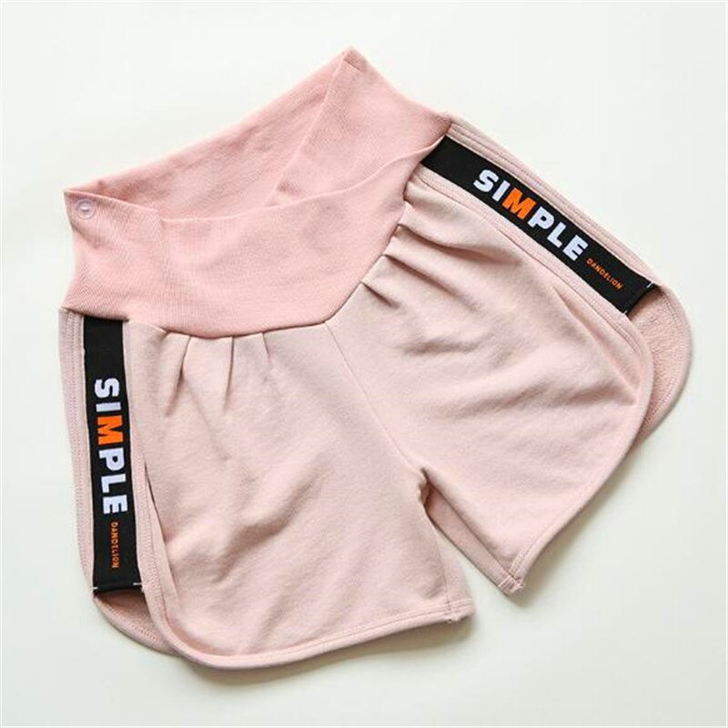 Sommer barsel korte bukser sport elastisk mave shorts bukser tøj til gravide kvinder bukser: Lyserød / Xl