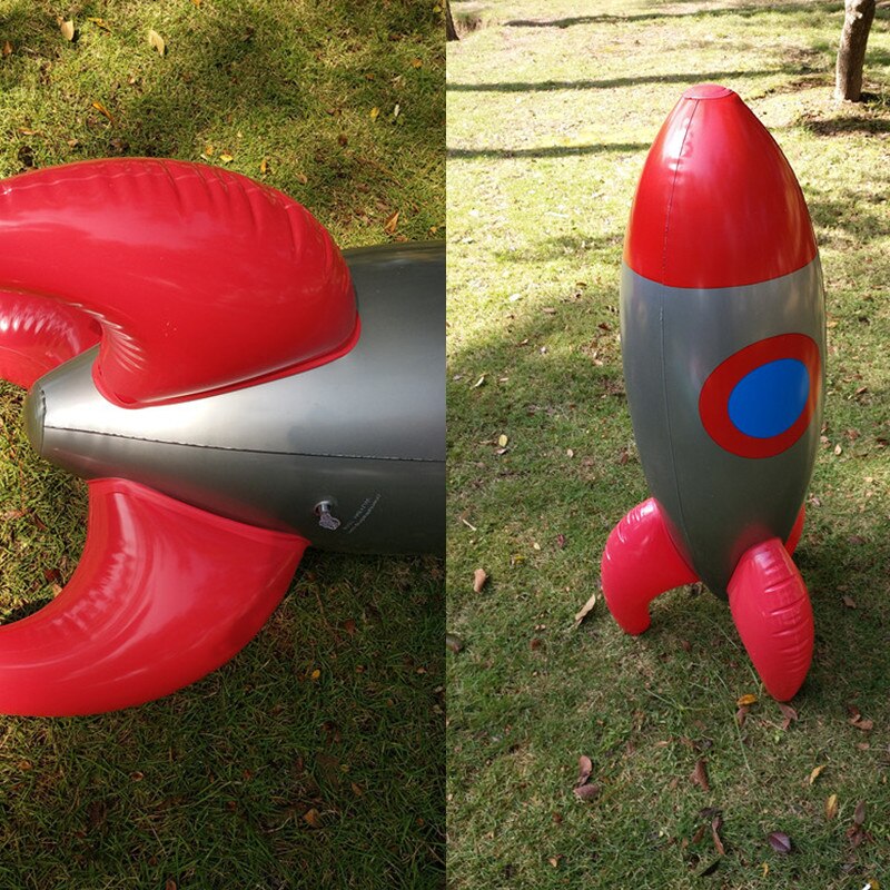 103*28Cm Kids Opblaasbare Speelgoed Raket Rood Missile Podium Verjaardagsfeestje Outdoor Decoratie Props Voor Kinderen Meisje Jongen
