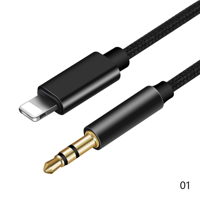 Cavo audio AUX Cavo da iPhone Lightning a jack da 3,5 mm Altoparlante per auto Cuffie Convertitore ausiliario: Black