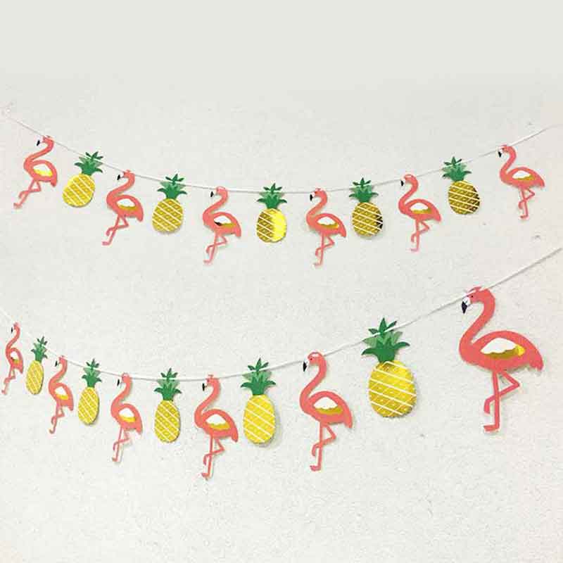 Diy gratulerer med dagen bunting bannere vimpel flamingo papir flagg baby shower bryllup bursdagsfest dekorasjon rekvisita kranser