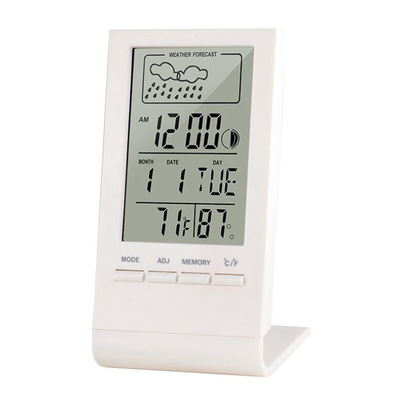 Thermomètre et hygromètre automatique pour intérieur et extérieur, indicateur de Station météo électronique, moniteur de température et d&#39;humidité: white