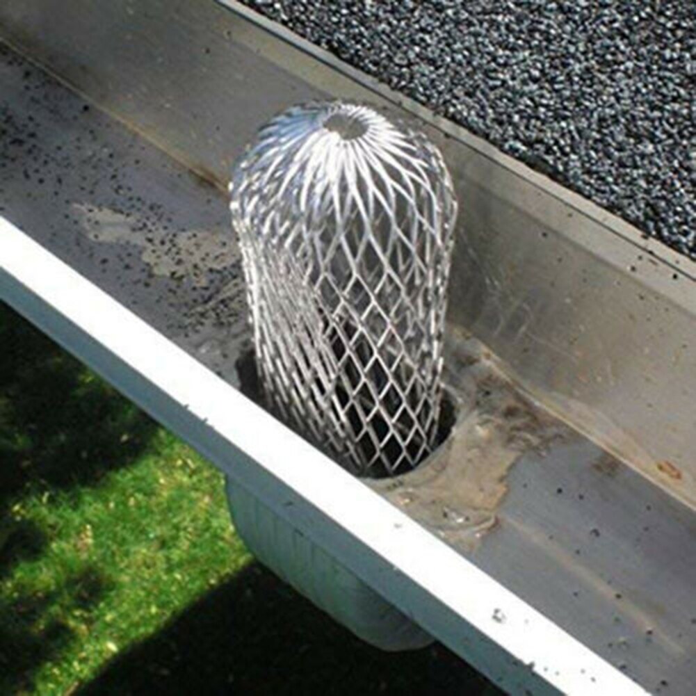 Downspout Pipe Drain Strainer Filter Covers 4pcs Leaf Drains Debris Drain Net Cover Stainless Steel Roof Wire Mesh