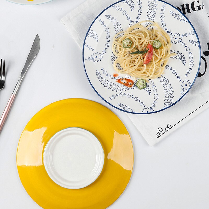 Plates Hand painted flower cake dessert plate plate set