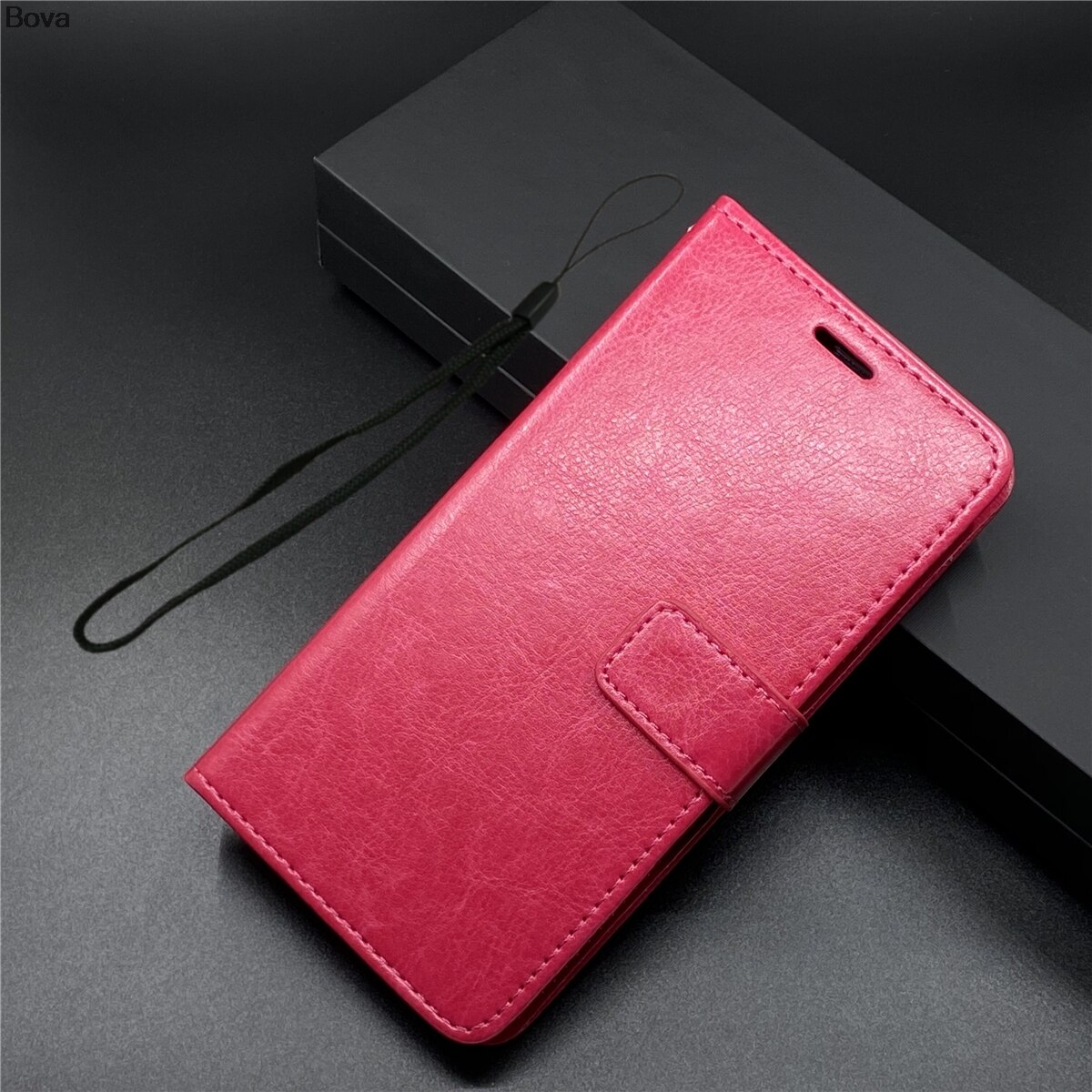 Funda de cuero para Samsung Galaxy A5 , A5100, A510F, billetera ultrafina, funda con tapa: Rose Red / Only Case