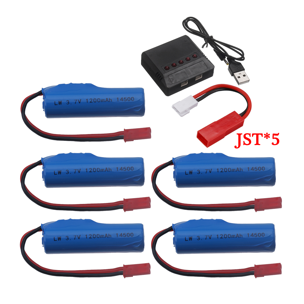 Batería recargable de iones de litio para coche teledirigido, Pila de 14500 V y 3,7 mAh con enchufe JST para coche teledirigido, volquete, juguetes de Control remoto: green