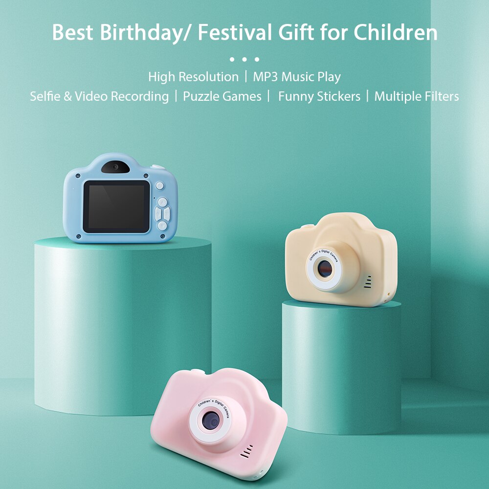 Kids Digital Camera Mini Video Camcorder 1080P High Resolution with 13MP 2 Inch IPS Display Screen Christmas for Boys Girls