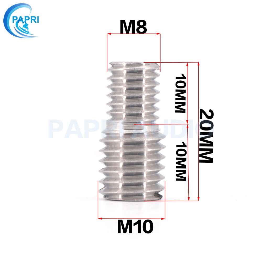 PAPRI 1PCS CNC machining 304 stainless steel reducer conversion screw M10 TO M8 TO M6 M4 Conversion screw CNC machining: M8 to M10