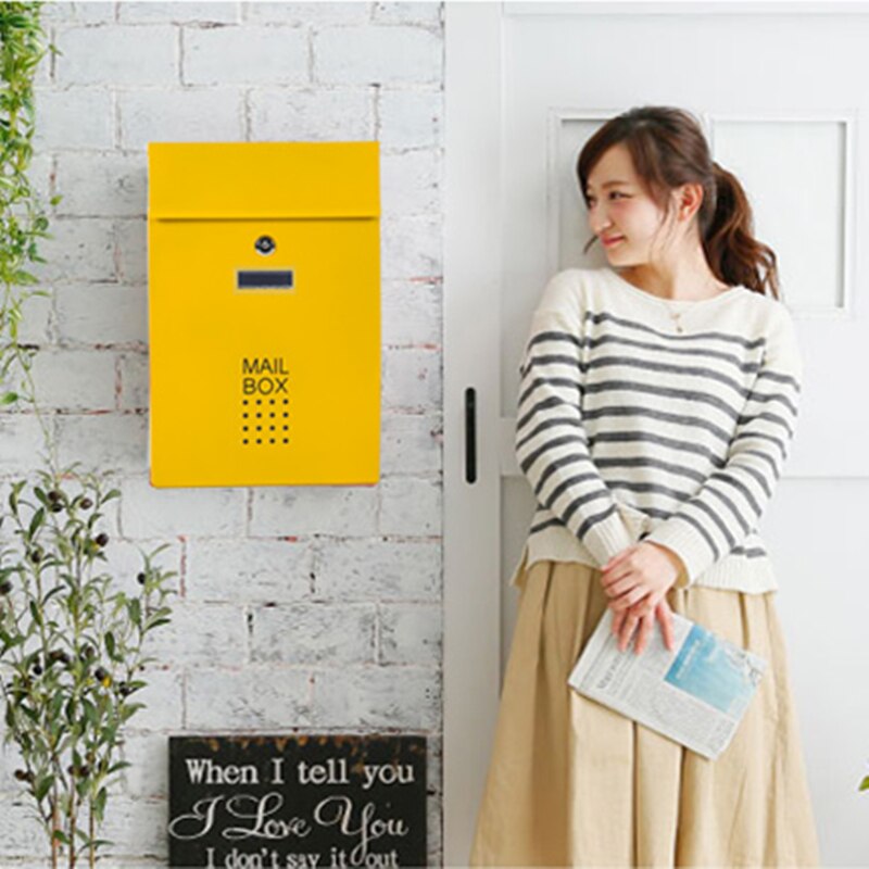 Wall Mounted Outdoor Street Mailbox Stainless Steel Mail Box Apartment Home Garden Letterbox Vertical Locking Post Mailboxes